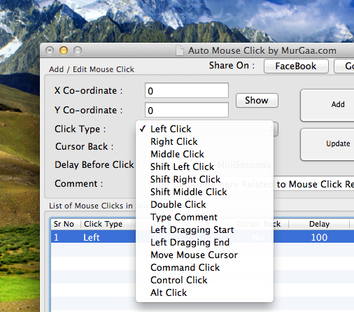 Mac Mouse Clicker with Keyboard Shortcut